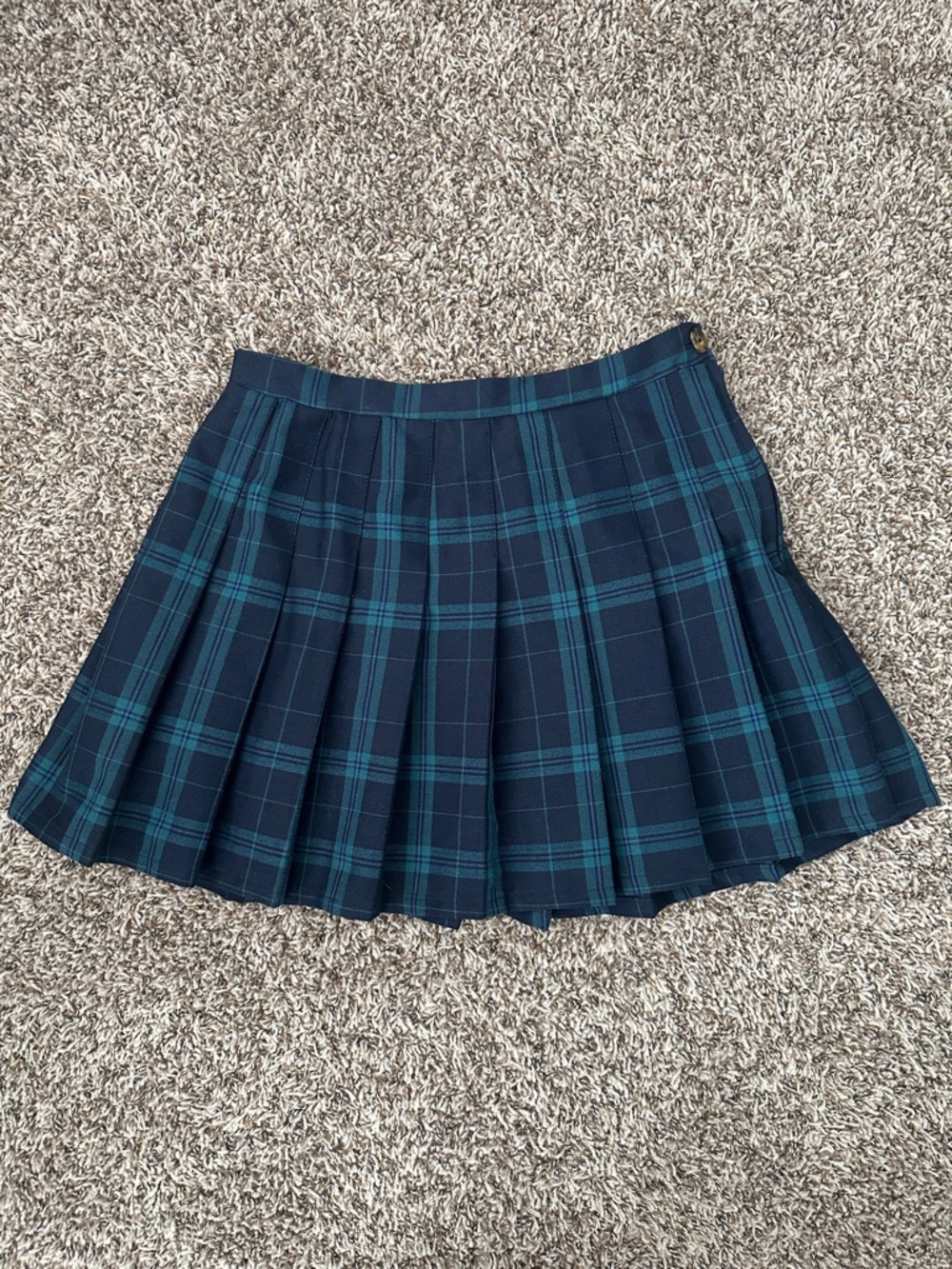wild fable Navy and Teal Plaid Pleated Skirt